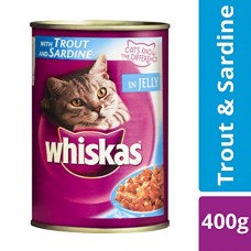 Deals, Discounts & Offers on Personal Care Appliances - Whiskas Wet Meal Adult Cat Food Trout & Sardine, 400 g Can