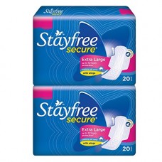Deals, Discounts & Offers on Personal Care Appliances - Stayfree Secure Cottony Sanitary Napkins with Wings - 20s (XL, Pack of 2)