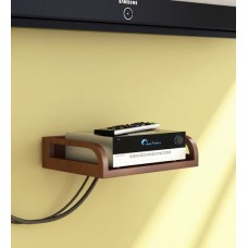 Deals, Discounts & Offers on Furniture - Wall Mountable Set-Top Box Holder in Brown Finish by Home Sparkle