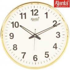 Deals, Discounts & Offers on Home Decor & Festive Needs - Ajanta Analog Wall Clock(Golden white, With Glass)