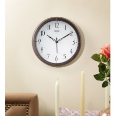 Deals, Discounts & Offers on Home Decor & Festive Needs - Brown Plastic 10 Inch Wall Clock by Solar