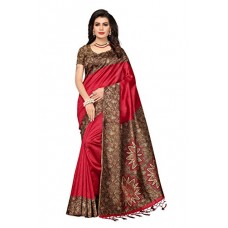 Deals, Discounts & Offers on  - Ishin Art Silk/Blended Mysore Silk Red Printed Women's Saree/Sari With Tassels