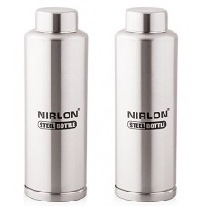 Deals, Discounts & Offers on Home & Kitchen -  Nirlon Stainless Steel Water Bottle Set, 2-Pieces, Silver (F_BOTTLE SET_2_650ML)