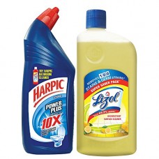 Deals, Discounts & Offers on Personal Care Appliances - Harpic Toilet Original Cleaner - 1 L with Lizol Floor Cleaner - 975 ml (Citrus)