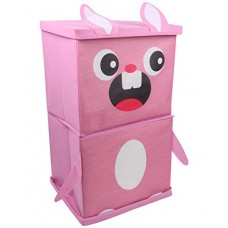 Deals, Discounts & Offers on  - Miamour Rabbit Fabric Storage Organizer, 2 Tier, Pink