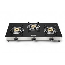 Deals and Offers on Home & Kitchen - Eveready GS TGC3B Stainless Steel 3 Burner Glass-Top Gas Stove (Black) Deals, Discounts & Offers on Home & Kitchen - Eveready GS TGC3B Stainless Steel 3 Burner Glass-Top Gas Stove (Black)