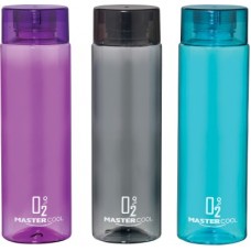 Deals, Discounts & Offers on Storage - Mastercool O2 Premium 1000 ml Bottle(Pack of 3, Blue, Grey)