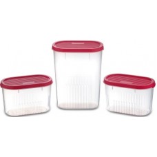 Deals, Discounts & Offers on Kitchen Containers - Polyset Jio - 1500 ml, 1000 ml, 1000 ml Plastic Grocery Container(Pack of 3, Pink)