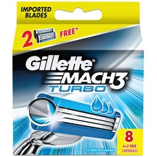 Deals, Discounts & Offers on Personal Care Appliances - Gillette Mach 3 Turbo Manual Shaving Razor Blades - 8s Pack (Cartridge)