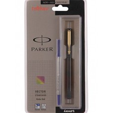 Deals, Discounts & Offers on  -  Parker Vector Standard Gold Trim Roller Ball Pen (Black)