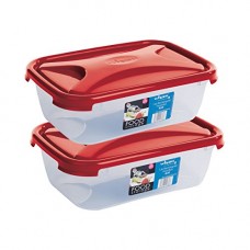 Deals, Discounts & Offers on  - Wham Cuisine Rectangular Food Storage Plastic Box Container, 1.6 Litre, 2 Pcs Set, Red