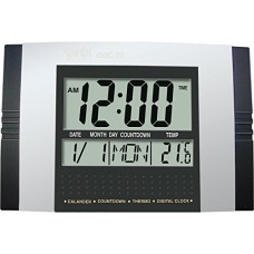 Deals, Discounts & Offers on  - Ajanta Rectangle Plastic Digital Wall Clock (29 cm x 19 cm x 2.5 cm, Black)