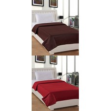 Deals, Discounts & Offers on  -  Warmland Polar 2 Piece Fleece Single Blanket - Red and Coffee