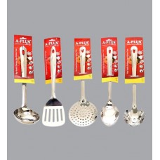 Deals, Discounts & Offers on  - A Plus 5 Piece Stainless Steel Kitchen Tool Set - (Ladle, Skimmer, Turner, Basting & Masher)