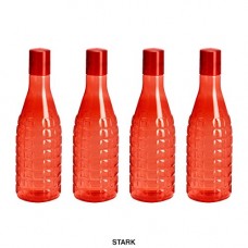 Deals, Discounts & Offers on Home & Kitchen - Steelo Stark Plastic Water Bottle, 1 Litre, Set of 4, Red