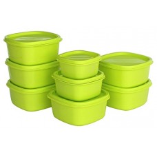 Deals, Discounts & Offers on Home & Kitchen - Princeware Plastic Storage Container Set, 8-Pieces, Green