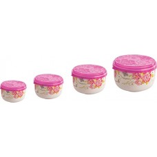 Deals, Discounts & Offers on Home & Kitchen - Nayasa Allora Plastic Container Set, 4-Pieces, Pink