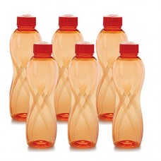 Deals, Discounts & Offers on Home & Kitchen - Cello Twisty PET Bottle Set, 1000 ml, Set of 6, Orange
