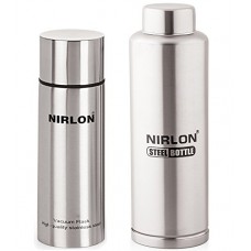 Deals, Discounts & Offers on Home & Kitchen - Nirlon Stainless Steel Flask and Freezer Bottle Set, 2-Pieces, Silver (VF500_FB_650)