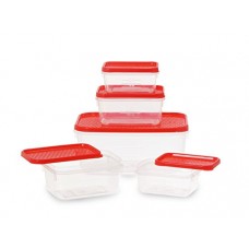 Deals, Discounts & Offers on Home & Kitchen -  All Time Plastics Polka Container Set, 5-Pieces, Red