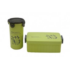 Deals, Discounts & Offers on Home & Kitchen -  Tosaa Plastic Lunch Box Set, 2-Pieces, Solid Green