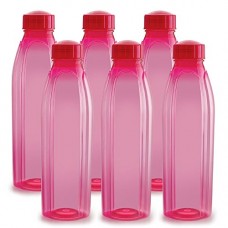 Deals, Discounts & Offers on Home & Kitchen -  Cello Crystal PET Bottle Set, 1 Litre, Set of 6, Pink
