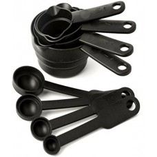Deals, Discounts & Offers on  - Generic Plastic Measuring Cup Spoon Kitchen Set - 8Pcs (Black)