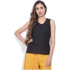 Deals, Discounts & Offers on Laptops - Mother Earth Casual Sleeveless Solid Women's Black Top