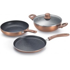 Deals, Discounts & Offers on Cookware - Prestige Omega Festival Pack - Build Your Kitchen Induction Bottom Cookware Set(Aluminium, 3 - Piece)