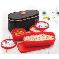 Deals, Discounts & Offers on Storage - Cello Max Fresh Red 3 Containers Lunch Box(1150 ml)