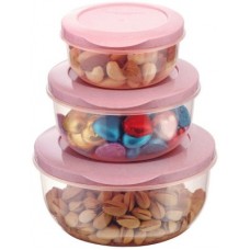 Deals, Discounts & Offers on Kitchen Containers - Mastercook Malta - 290 ml, 580 ml, 1000 ml Plastic Grocery Container(Pack of 3, Pink)