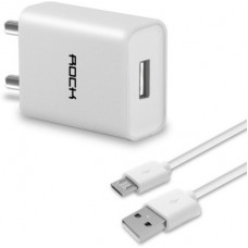 Deals, Discounts & Offers on Mobile Accessories - Rock ITG121 2.1 Amp Single Port Travel Mobile Charger(White, Cable Included)