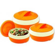 Deals, Discounts & Offers on Home & Kitchen - Princeware Solar Plastic Casserole Set, 3-Pieces, Orange