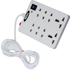 Deals, Discounts & Offers on Home Improvement - POWERNRI 8+1 (1 PCS) 8 Socket Surge Protector(White)