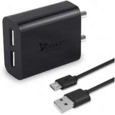 Deals, Discounts & Offers on Mobile Accessories - Syska WC-3AD Mobile Charger(Black, Cable Included)
