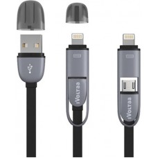 Deals, Discounts & Offers on Mobile Accessories - iVoltaa Micro & Lightning 2in1 Sync & Charge USB Cable(Black)
