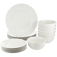 Deals, Discounts & Offers on Home & Kitchen -  AmazonBasics 18-Pieces Dinnerware Set, White