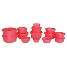 Deals, Discounts & Offers on Home & Kitchen - Princeware SF Plastic Storage Container Set, 14-Pieces, Pink