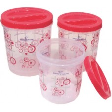 Deals, Discounts & Offers on Kitchen Containers - Princeware Twister - 9.7 L, 7.1 L, 5.1 L Plastic Grocery Container(Pack of 3, Pink)