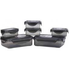 Deals, Discounts & Offers on Kitchen Containers - Bel Casa Lock & Store Rectangle - 125 ml, 550 ml Polypropylene Grocery Container(Pack of 6, Grey)