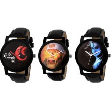 Deals, Discounts & Offers on Watches & Wallets - Kajaru Kjr-1001 Mahadev Set of 3 Analog Watch- For Men
