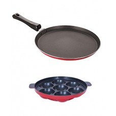 Deals, Discounts & Offers on Home & Kitchen - Nirlon Non-Stick Aluminium Cookware Set, 2-Pieces, Red (2.6mm_FT12_AP(7))