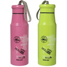 Deals, Discounts & Offers on Home & Kitchen - Nirlon Odour Proof 18/8 Stainless Steel Water Bottle 2 Pcs 500Ml