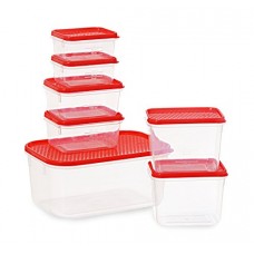 Deals, Discounts & Offers on Home & Kitchen - All Time Plastics Polka Container Set, 7-Pieces, Red