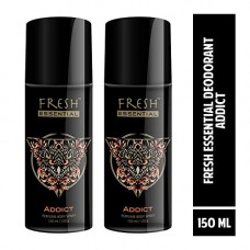 Deals, Discounts & Offers on Personal Care Appliances - Fresh Essential Gas Deodorant - Addict, 150 ml (Pack of 2)
