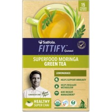 Deals, Discounts & Offers on Beverages - Saffola Fittify Gourmet Superfood Moringa Lemongrass Green Tea Box(37.5 g)