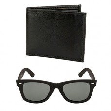 Deals, Discounts & Offers on  - HOB London Fashion Combo Black Sunglass & Synthetic Wallet