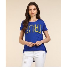 Deals, Discounts & Offers on Laptops - [Size S, M, L] LeeCasual Short Sleeve Printed Women Blue Top