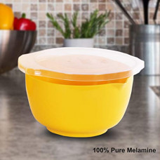 Deals, Discounts & Offers on Home & Kitchen - Iveo 100% Pure Melamine Mixing Bowl with Lid Set 750 ml Yellow