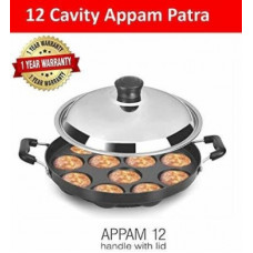Deals, Discounts & Offers on Cookware - BMS Lifestyle Non-Stick 12 Cavity Appam Patra Side Handle with lid Paniyarakkal with Lid(Aluminium, Non-stick)